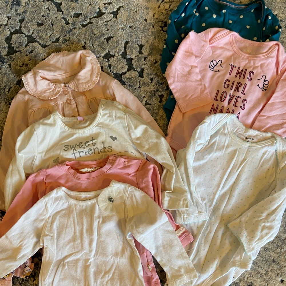 Baby girl long sleeve shirts and bodysuits